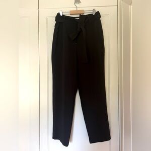 Aritzia high waisted black tie front pants
